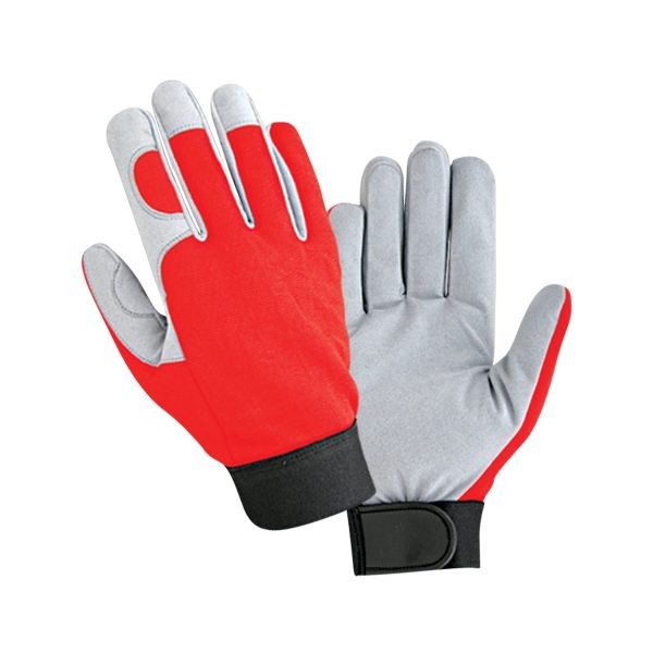 Mechanics Gloves Red Grey