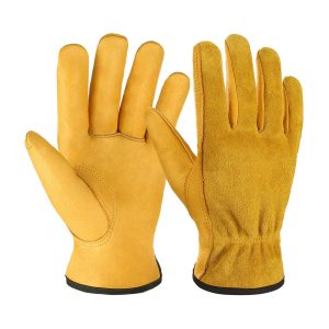 Premium goatskin driver gloves with split leather back for industrial work and safety applications