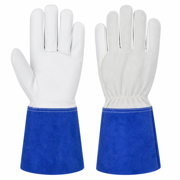 Premium welding gloves cowhide leather palm with split leather safety cuff
