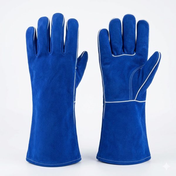 Premium cow split leather welding gloves for industrial welding, heat resistance, metal fabrication, and heavy-duty safety applications
