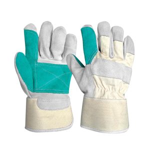 Double Palm Split Leather Warehouse Gloves for Material Handling and Industrial Work by Tough Safety Wears