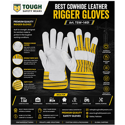 Best Quality Cowhide Leather Rigger Gloves